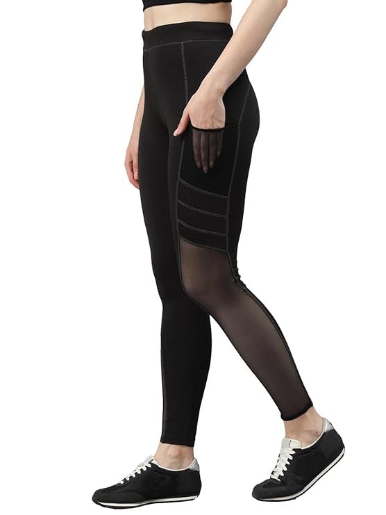 Blinkin Women Black Grey Poly Stretch Single Tights