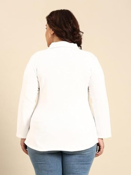 The Pink Moon Women's Cotton Regular Plus Size Jacket With Metallic Zip - Image 4