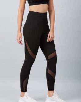 BLINKIN Stretchable Gym Pants for Women & Tights for Women Workout with Mesh Insert & Side Pockets (2670)