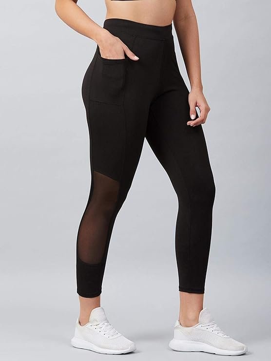 BLINKIN Women's Gym Wear Tights | Track Pants with Mesh Insert & Side Pockets : Ideal for Active Wear, Yoga & Workout - The Ultimate Gym Pants for Women & Girls(1582) - Image 5