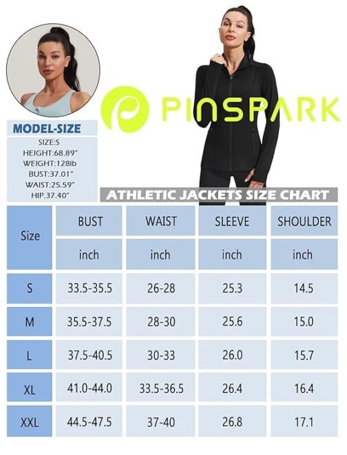 Pinspark Women's Athletic Jackets Slim Fit Workout Jacket Full Zip Jacket Running Gym Yoga Sports Tops with Pockets - Image 7