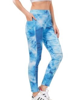 TRASA Active Printed Yoga Pants for Womens Gym High Waist with Pocket, Tummy Control, Workout Pants 4 Way Stretch Yoga Leggings, Sizes - S, M, L, XL, 2XL, 3XL, 4XL