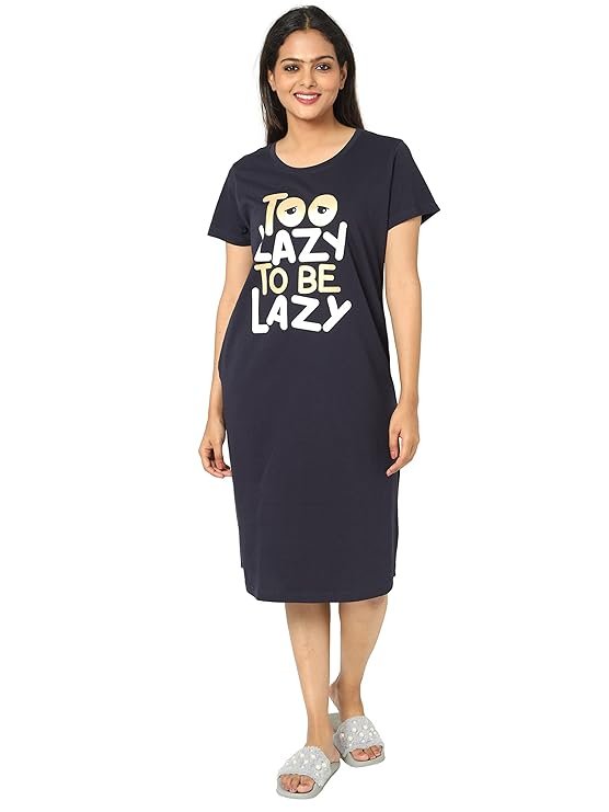 9shines Label Plus Size Hosiery Cotton Short Nighty for Women (2XL 3XL 4XL 5XL 6XL 7XL) - Image 2