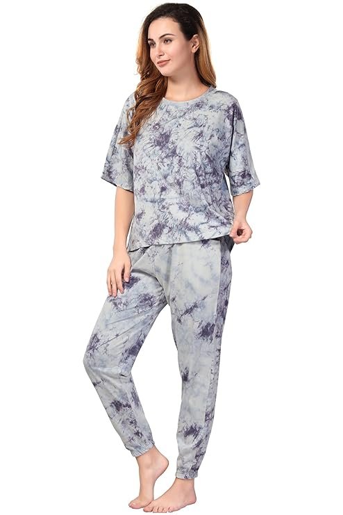 XOYA Pure Cotton Night Suits/Over Size Tshirt and Jogger Co Ord Set for Women - Image 2