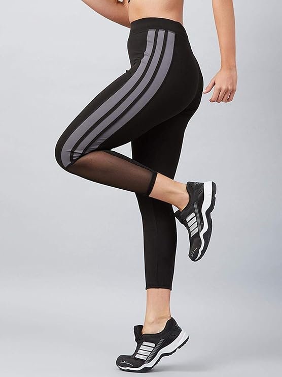 BLINKIN Women's Gym Wear Tights | Track Pants With Mesh Insert : Ideal For Active Wear, Yoga & Workout - The Ultimate Gym Pants For Women & Girls(1707) - Image 4