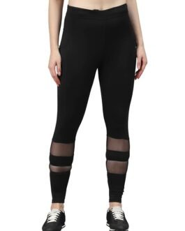 BLINKIN Women's Gym Wear Tights | Track Pants with Mesh Insert & Side Pockets : Ideal for Active Wear, Yoga & Workout - The Ultimate Gym Pants for Women & Girls (6081)