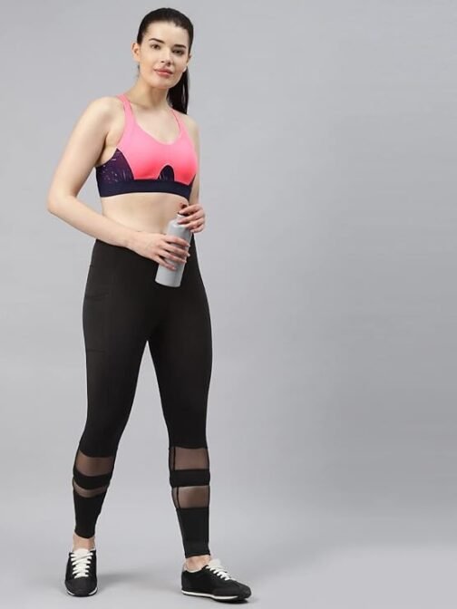BLINKIN Women's Gym Wear Tights | Track Pants with Mesh Insert & Side Pockets : Ideal for Active Wear, Yoga & Workout - The Ultimate Gym Pants for Women & Girls (6081) - Image 3