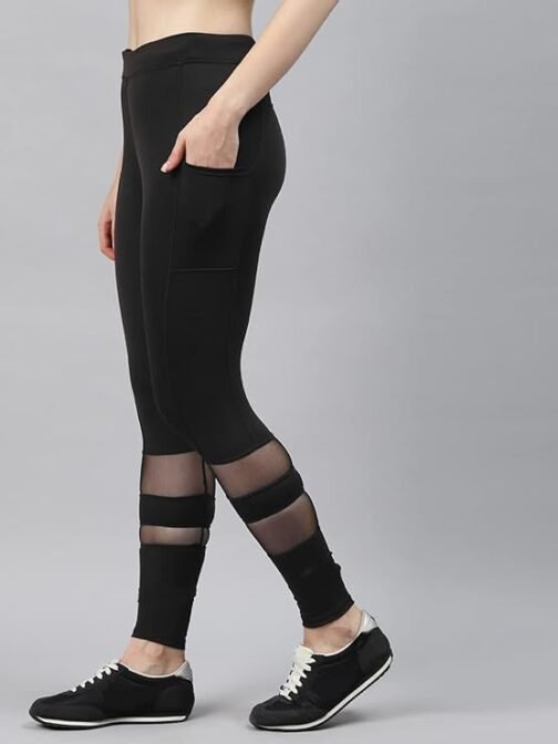 BLINKIN Women's Gym Wear Tights | Track Pants with Mesh Insert & Side Pockets : Ideal for Active Wear, Yoga & Workout - The Ultimate Gym Pants for Women & Girls (6081) - Image 2