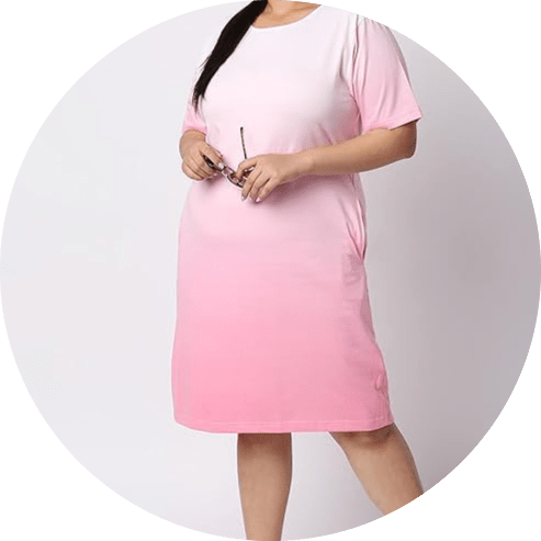 Plus Size Women's Knee Length Western Dress