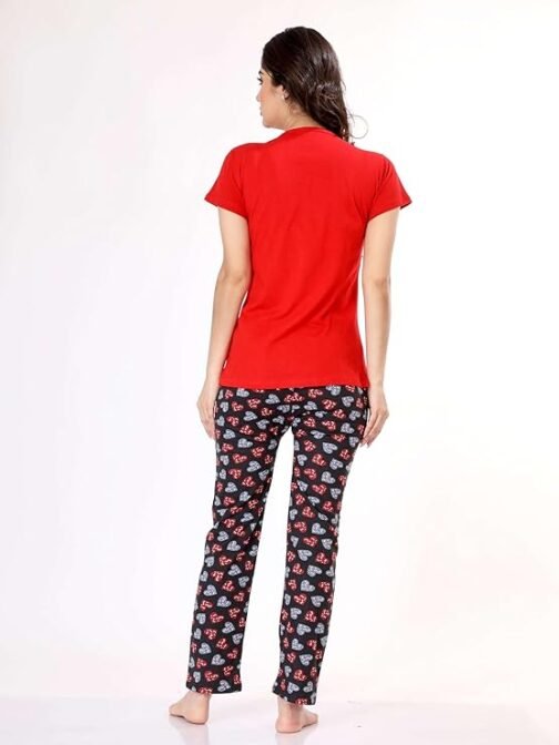 RibNee Women's Printed Cotton & Hosiery Night Suit Set Top and Pyjama Sets - Image 5
